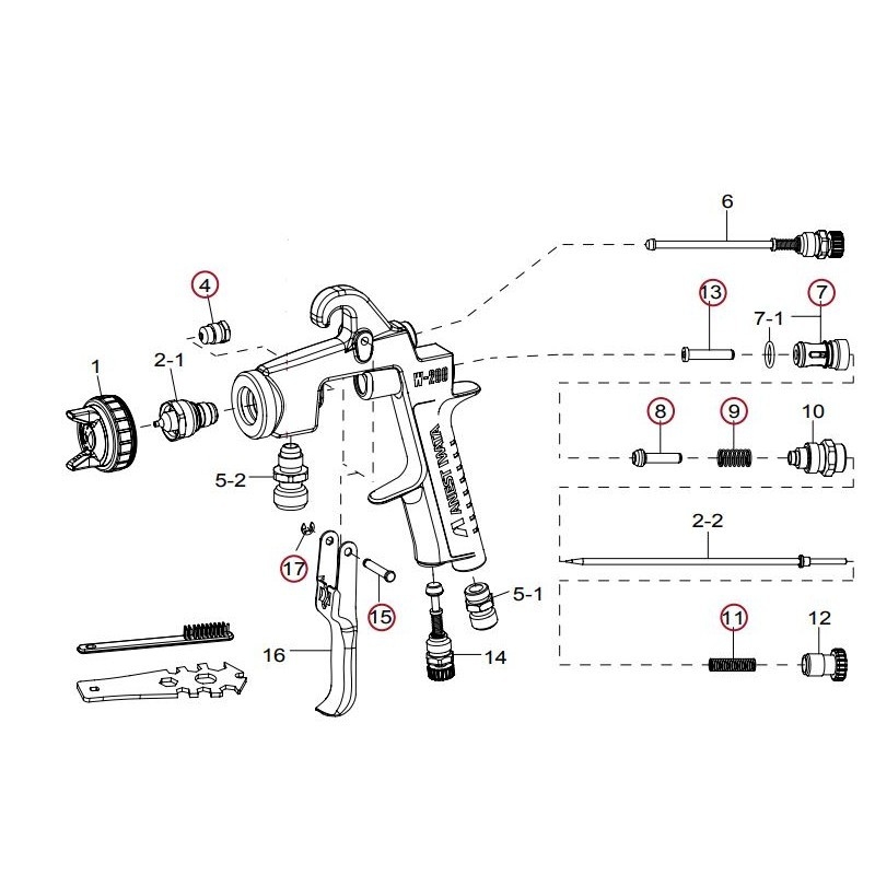 Petits matériels : Kit de Nettoyage pour pistolet à peinture Iwata